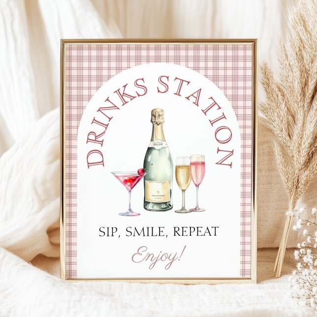 Poster Mimosa bar rosa Fresco do Chá de panela do mercado (Criador carregado)