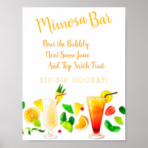 Poster Mimosa - Sinal de Bar Casamento Moderno