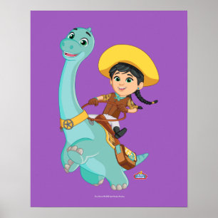 Poster Min & Clover   Feliz Cowgirl e Brontosaurus Ride