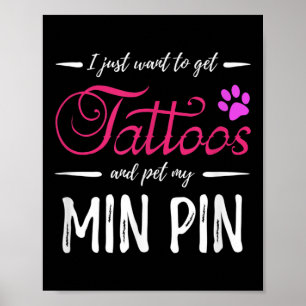Poster Min Pin Dog Tattoo Miniature Pinscher Dog Mamãe Gi