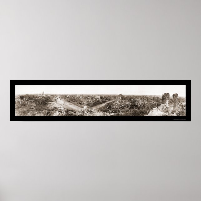 Póster Minas de Carvão Devastadas Foto 1919 (Frente)