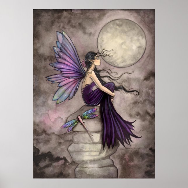 Póster Mind Adrift Fantasy Fairy and Dragonfly Art (Frente)