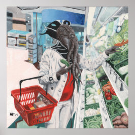 Poster Mind Flayer Grocery Comprando Fantasy Art Impressã