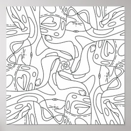 Poster Mindful Summer: Engraçada Coloração De Gatos