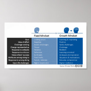Póster Mindset de Crescimento e Comportamentos de Mindset