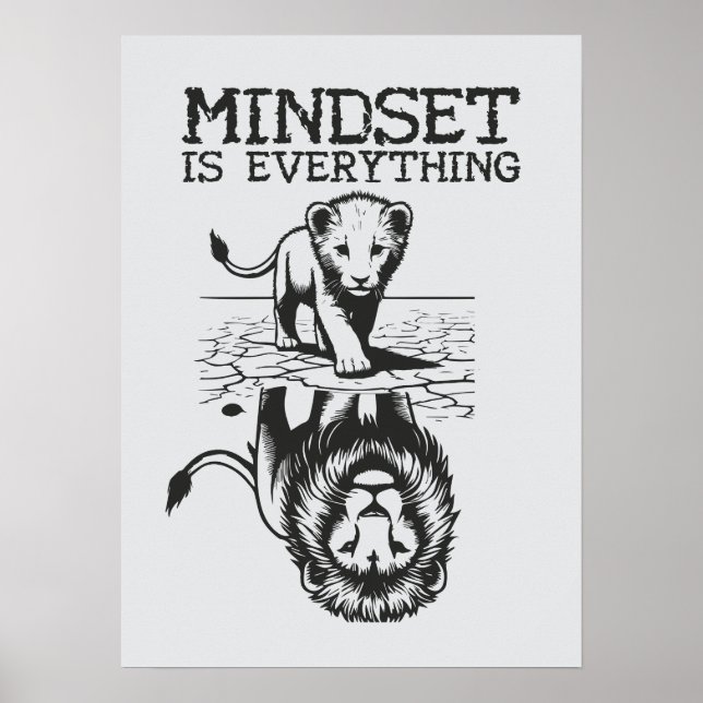 Poster Mindset É Tudo, Gato Lion - Giro, Sucesso (Frente)