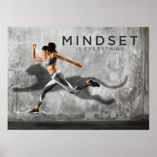 Poster Mindset É Tudo - Malhação Garota Correndo