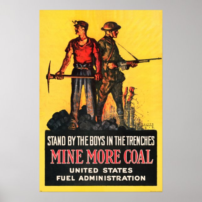 Poster Mine Mais COAL EUA Propaganda de Administração de  (Frente)