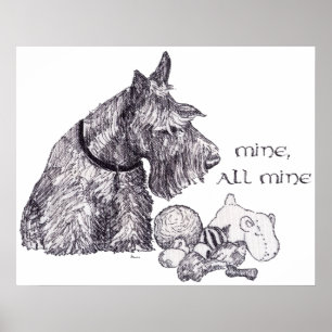 Póster Mine, Terrier Escocês Curioso, tudo Meu