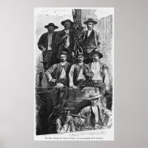 Poster Mineiros de carvão de Le Creusot durante o segund