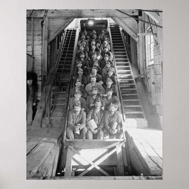 Poster Mineiros de Cobre, 1906. Foto Antiga (Frente)