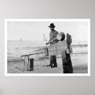 Póster Miner Washing Dourado Alaska 1905