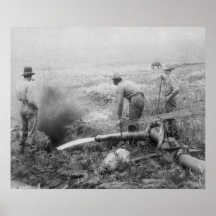 Póster Mineração Dourado hidráulica na fotografia de