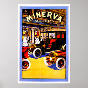 Poster Minerva ~ Vintage Anúncio de Automóvel Belga