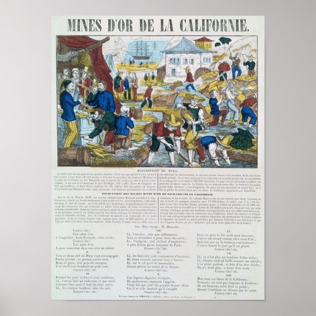 Póster "Mines d'Or de la California" (Frente)