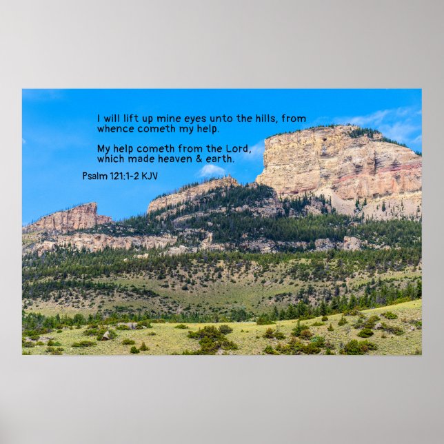 Poster Minha ajuda vem do Senhor. Montanhas. Olhos de ele (Frente)
