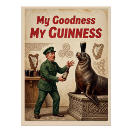 Póster "Minha Bondade Meu Guinness" Vintage Leão Marinho 