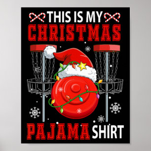 Poster Minha Camisa de Pijama de Natal Disc Golf Equipmen