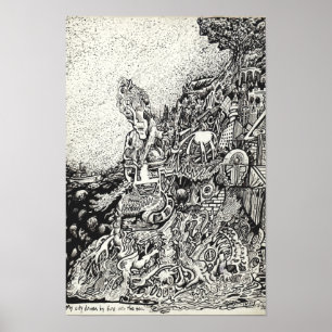 Poster Minha cidade levada pelo fogo ao mar.