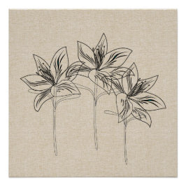 Póster Minha Colagem de Canvas de Desenho de Lily do Jard