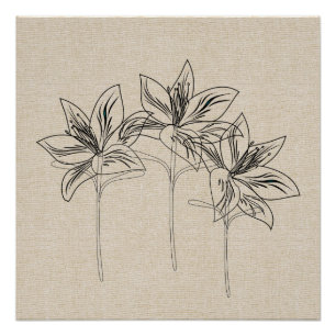 Póster Minha Colagem de Canvas de Desenho de Lily do Jard