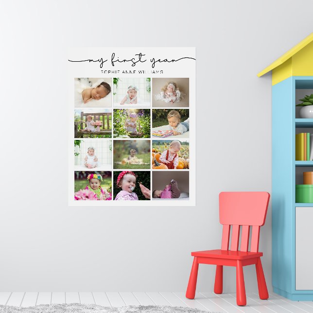Poster Minha Colagem de Fotos do Primeiro Ano (Berçário 1)