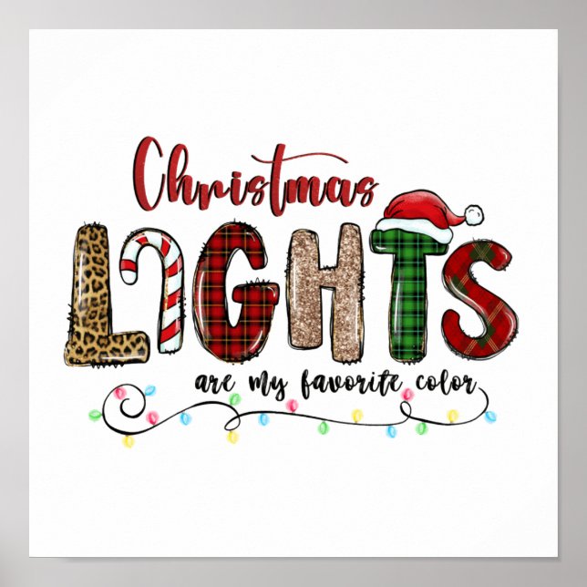Poster Minha Cor Favorita É Luzes De Natal (Frente)