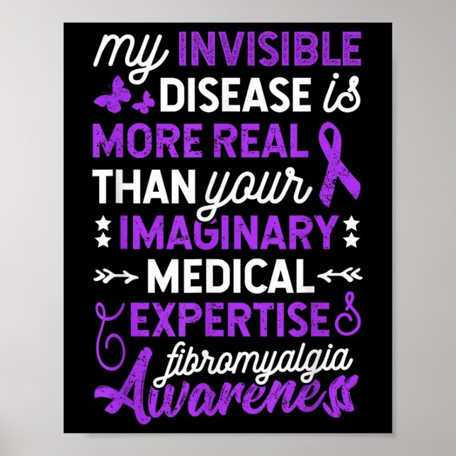 Poster Minha Doença Invisível É Mais Real, Fibromialgia (Frente)