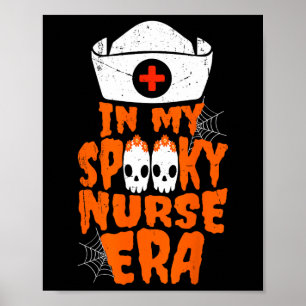 Poster Minha Enfermeira Spooky Era Dia de as Bruxas engra