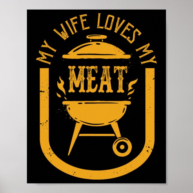 Poster Minha Esposa Ama Minha Meia Engraçada Pun Griling  (Frente)