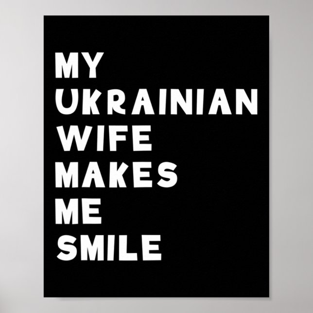 Poster Minha Esposa Ucraniana Me Faz Sorrir Presente (Frente)