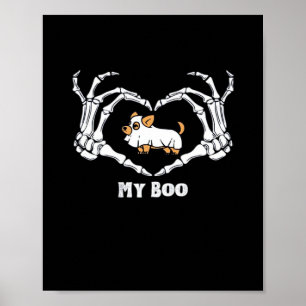 Poster Minha fantasia de Boo Chihuahua com mãos de coraçã
