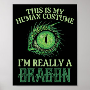 Poster Minha fantasia Humana Sou Um Dragão Homens De Hall