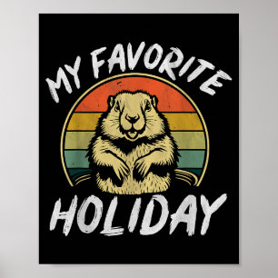 Poster Minha Festa Favorita Retrô Porco da Terra Engraçad
