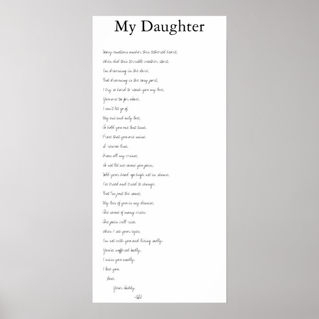 Póster Minha Filha (Frente)