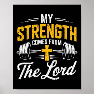 Poster Minha Força Vem Do Senhor Bíblia Christian Gy