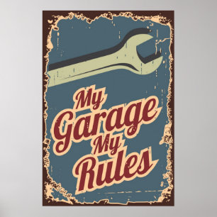 Póster Minha garagem meu estilo do Grunge das regras
