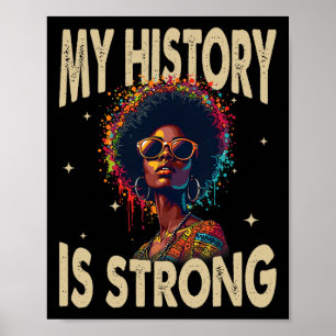 Poster Minha História É Forte Mês da História Negra Afro 