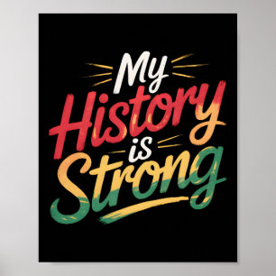 Poster Minha História É Forte Mês Negro Afro-Americano