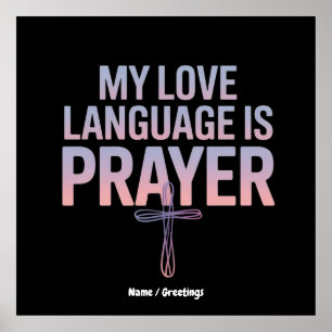 Poster Minha Linguagem De Amor É Oração Jesus Design Cris