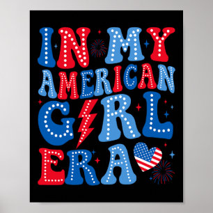 Poster Minha Menina Americana Era Retro 4 De Julho Groovy