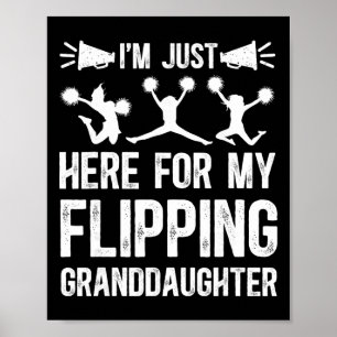 Poster Minha neta fazendo flipping Cheer Avô Cheerleade