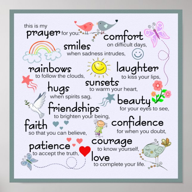 Poster Minha Oração Por Você | Azul (Frente)