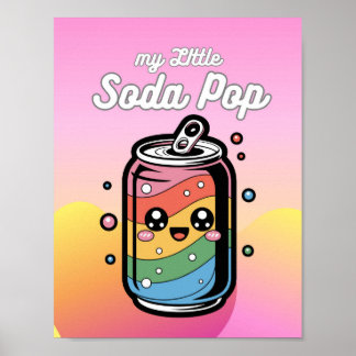 Poster Minha pequena lata de refrigerante com bolhas na f