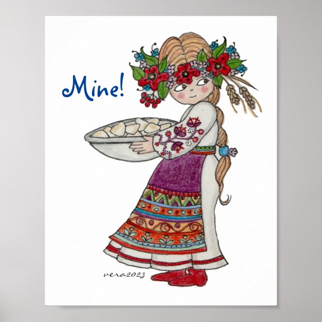 Poster Minha! Perogies Ucranianos Pyrohy Varenyky Pierogi (Frente)