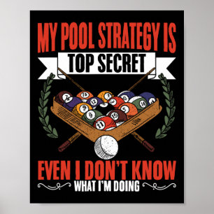 Poster Minha Piscina Estratégia Snooker Jogo Jogadores de