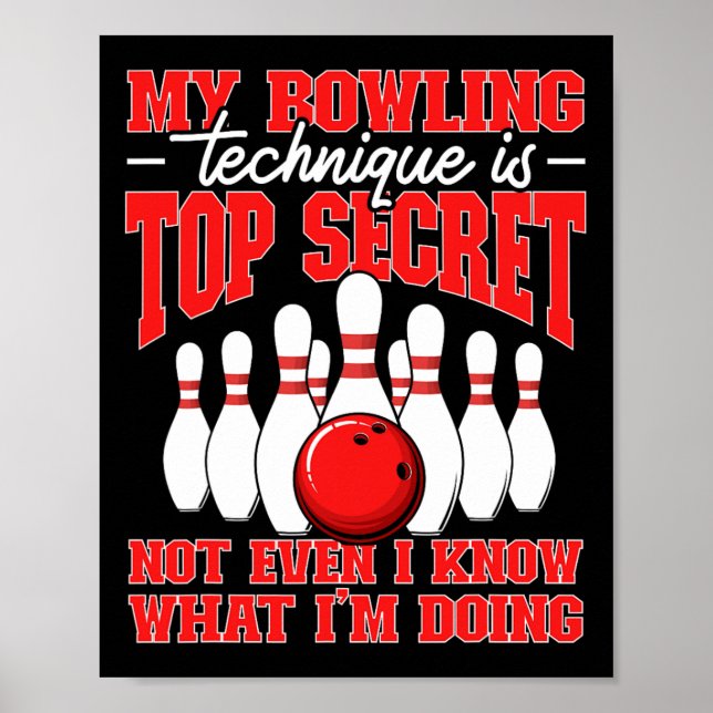 Poster Minha Técnica De Boliche É A Alta Citação Secreta  (Frente)