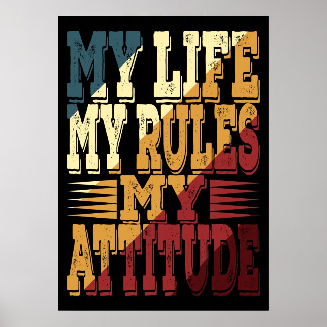Poster Minha Vida Minhas Regras Minha Atitude (Frente)
