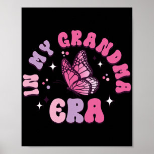 Poster Minha vovó Era Engraçada Borboleta Groovy Mãe