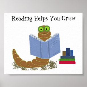 Poster Minhoca Leitora de Livros